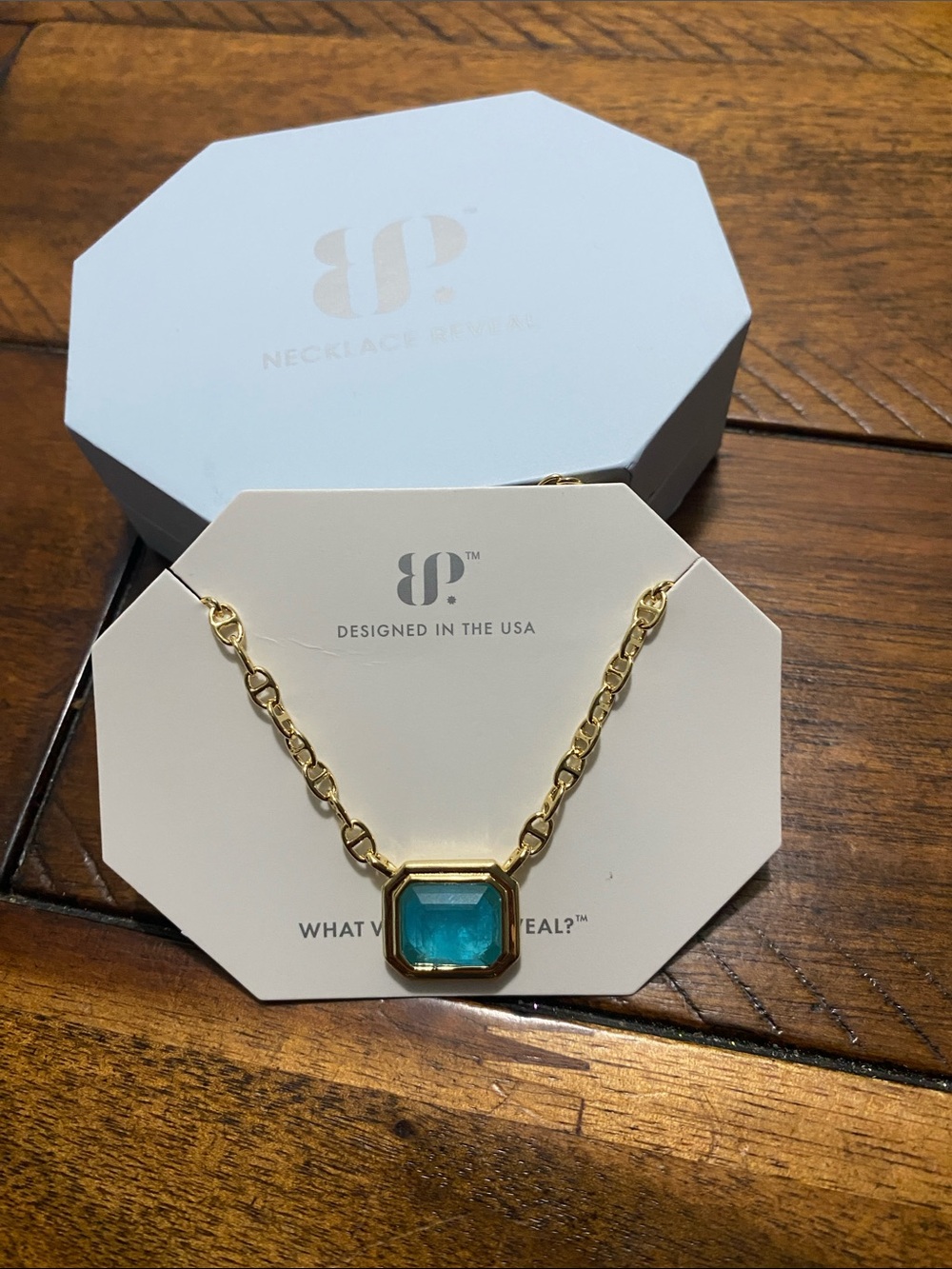 Bomb Party OG Originals Necklace - Lab Created Light Blue Quartz - Gold Plating